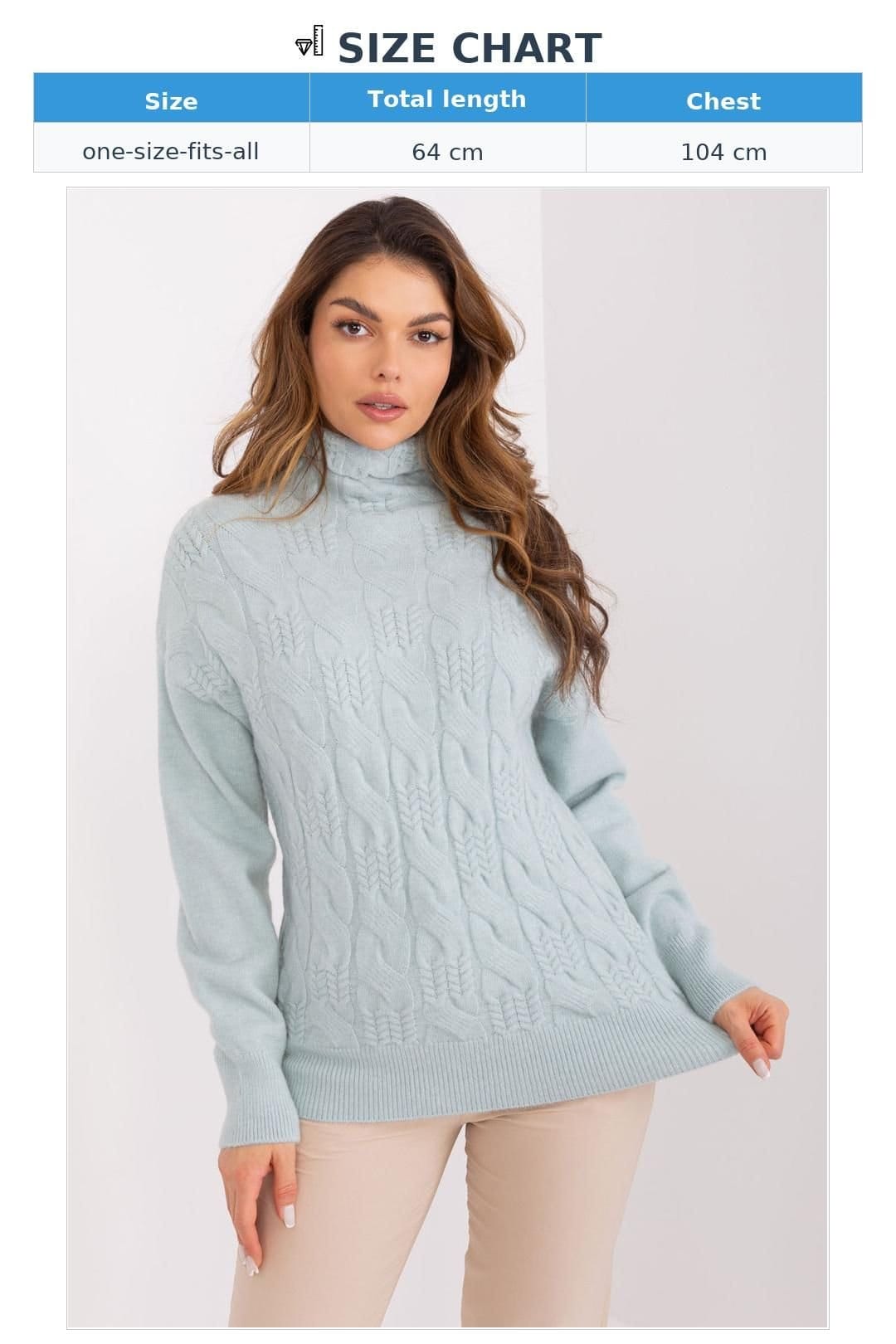 Love Lace Love Lace Women's Textured Knit Turtleneck Sweater for Daily Wear in Mint - 4