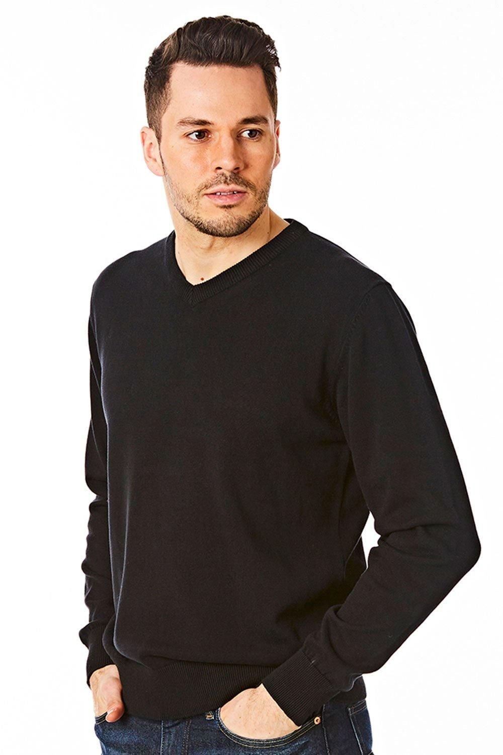 CastlePoint CastlePoint Men's V Neck Knitted Jumper in Black - 2