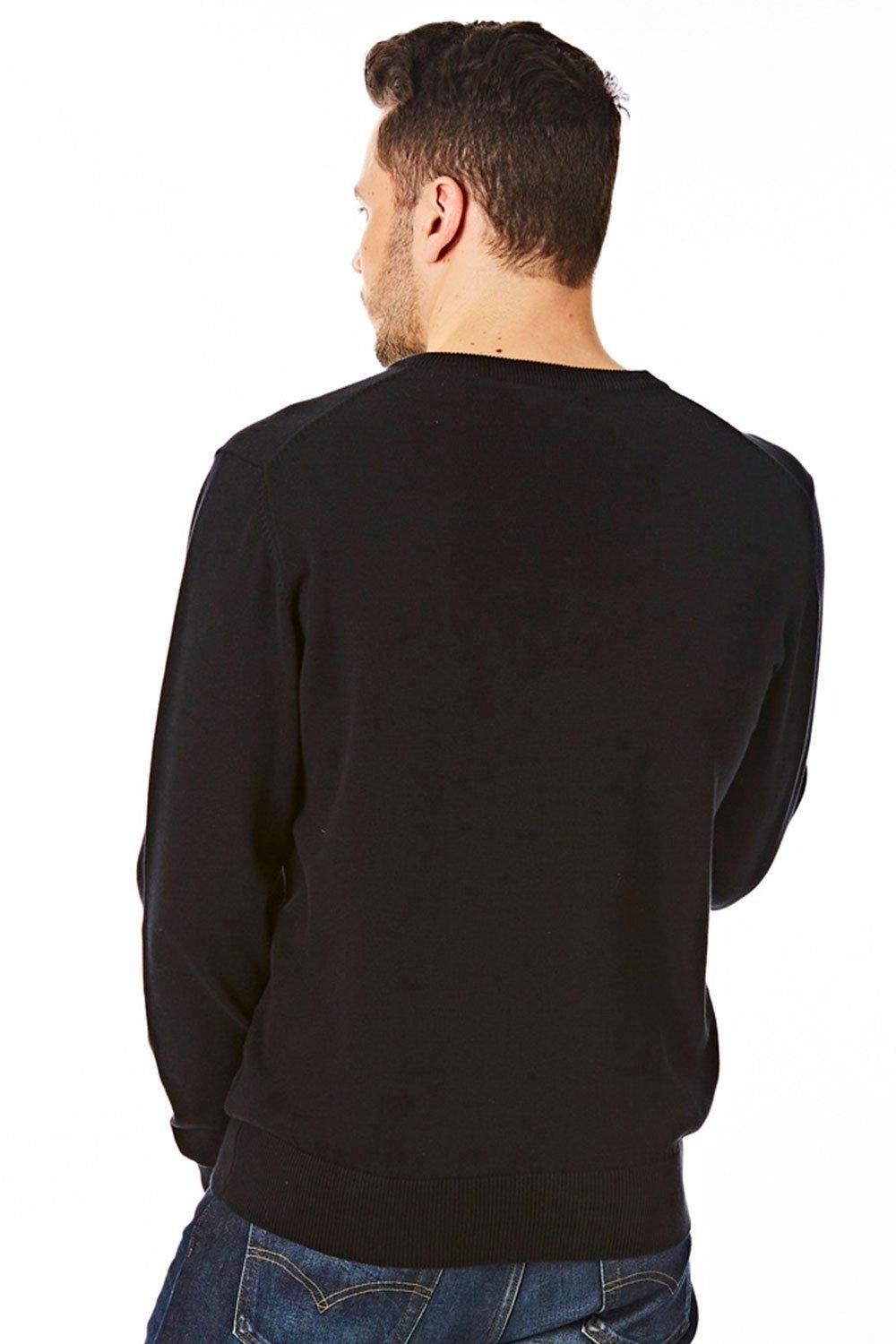 CastlePoint CastlePoint Men's V Neck Knitted Jumper in Black - 4