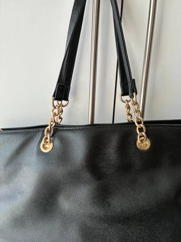 New Look New Look black leather tote bag