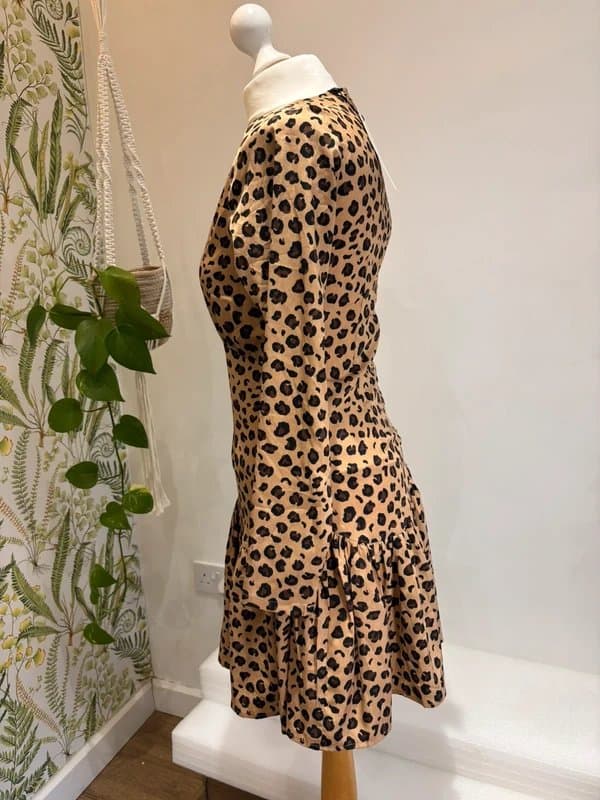 Never Fully Dressed Never Fully Dressed size 6 BNWT Mini  Dress in Leopard Print animal spring wardrobe long sleeve
