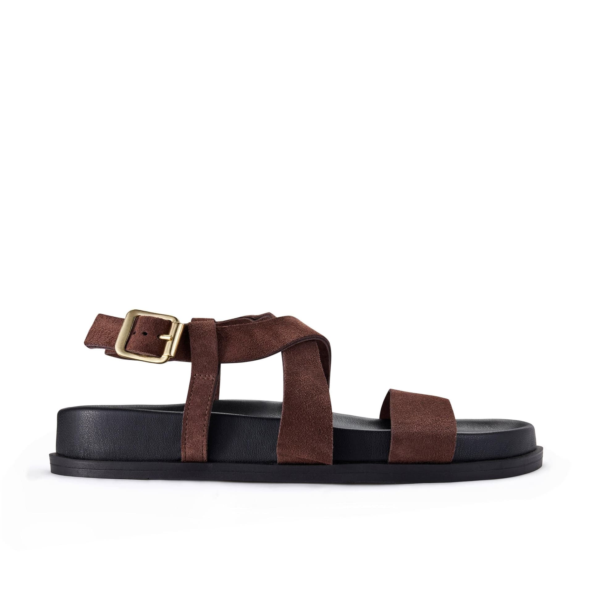 Clarks Clarks Women's Zarlea Strap Brown Suede Flat Sandals