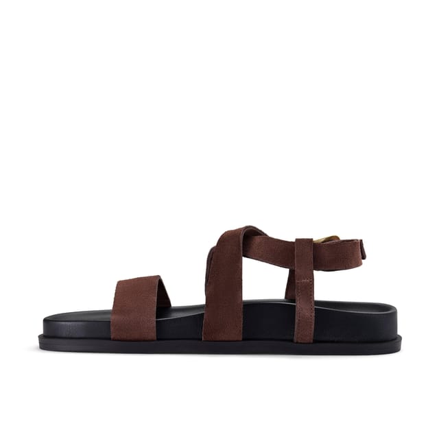 Clarks Clarks Women's Zarlea Strap Brown Suede Flat Sandals - 2