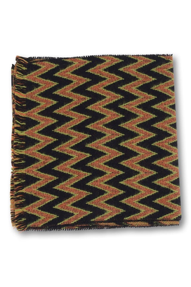 Missoni Missoni Women's Zigzag Pattern Scarf Fringed in Black - 3