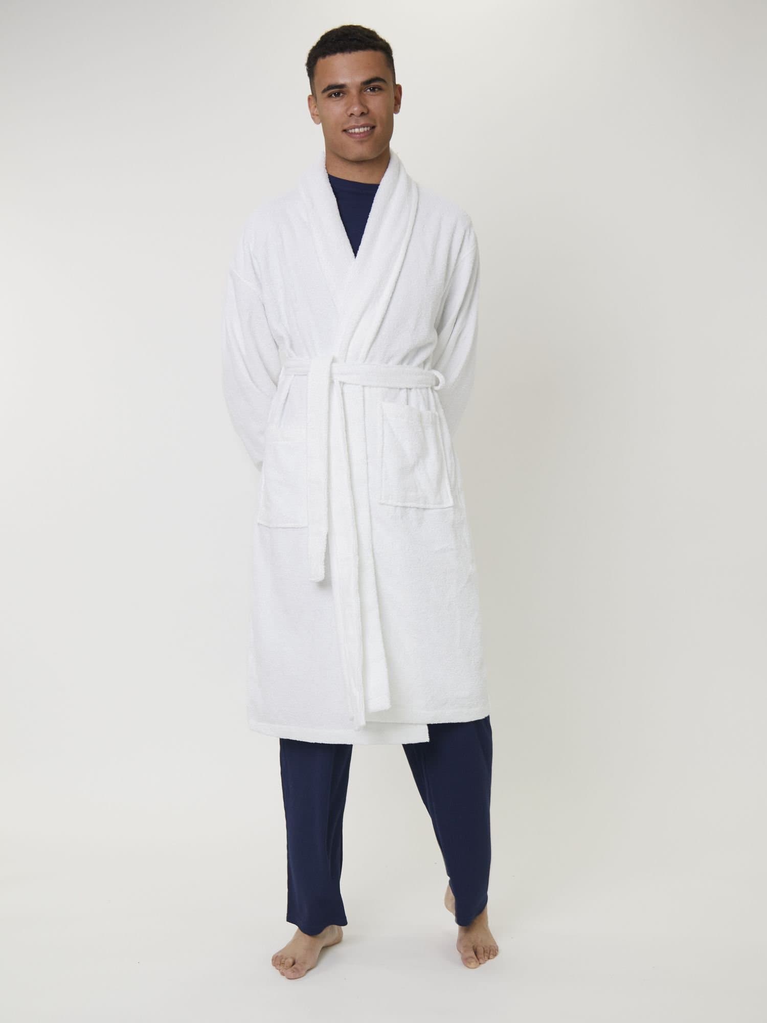 Loungeable Loungeable Men's Classic Towelling Robe in White