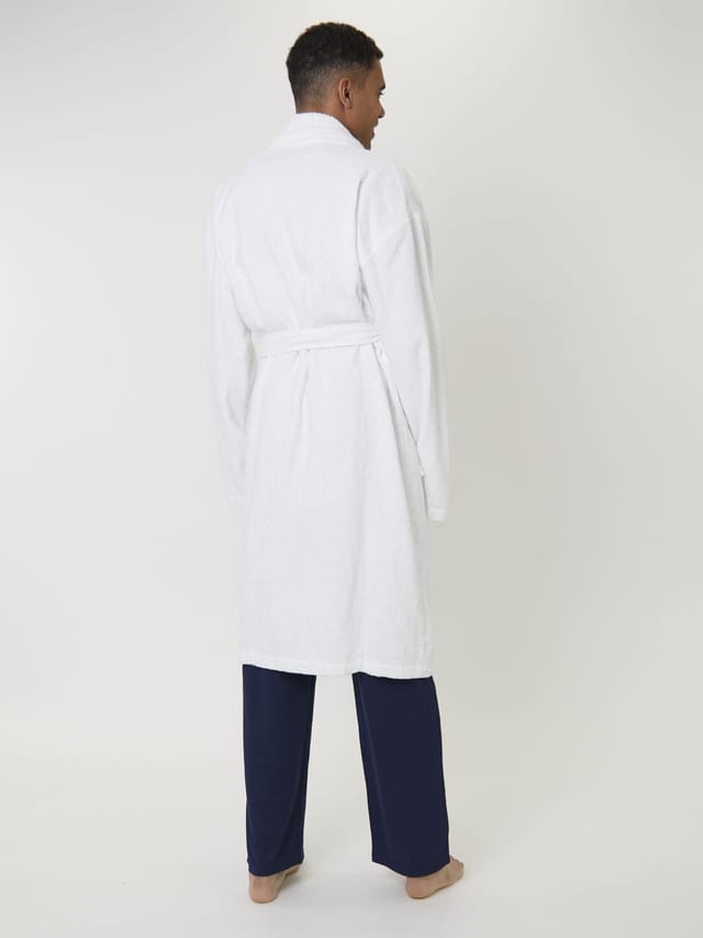 Loungeable Loungeable Men's Classic Towelling Robe in White - 3