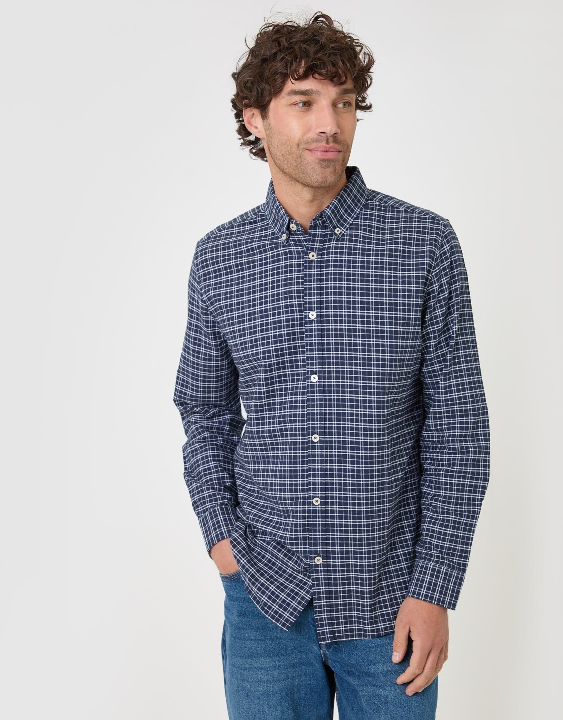 Threadbare threadbare Men's Regular Fit Cotton Oxford Shirt in Blue