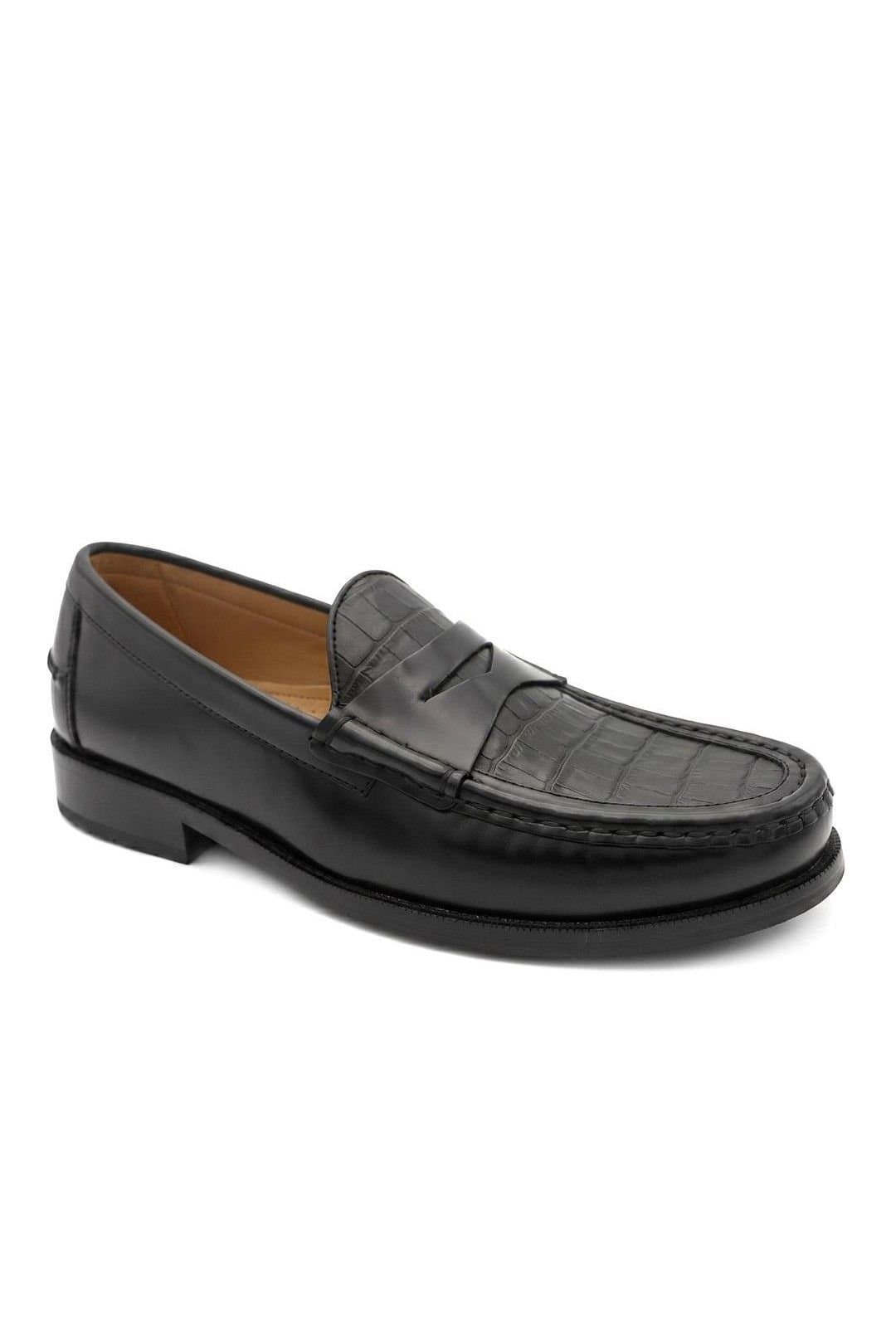 Jones Bootmaker Jones Bootmaker Men's Romsey Leather Penny Loafers in Black