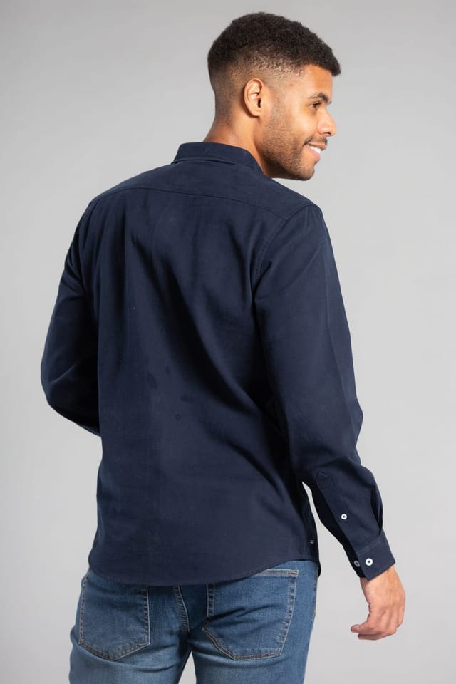 Tokyo Laundry Tokyo Laundry Men's Cotton Oxford Long Sleeve Shirt in Navy - 2
