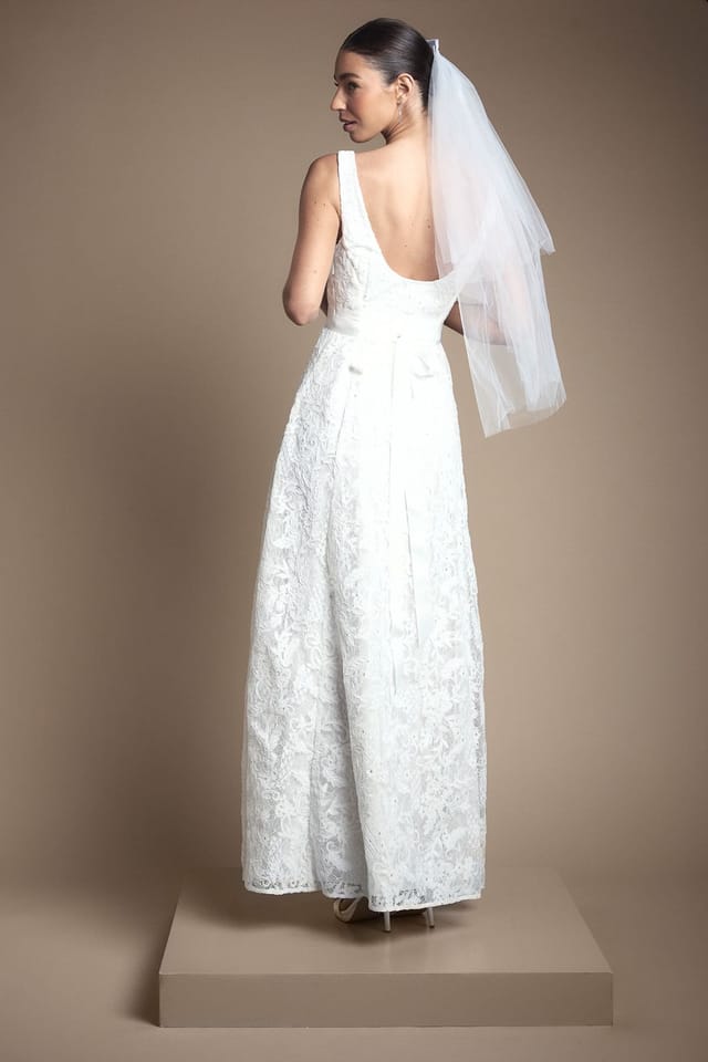 Coast Coast Women's Lace Wrap Detail Wedding Dress in Ivory - 3