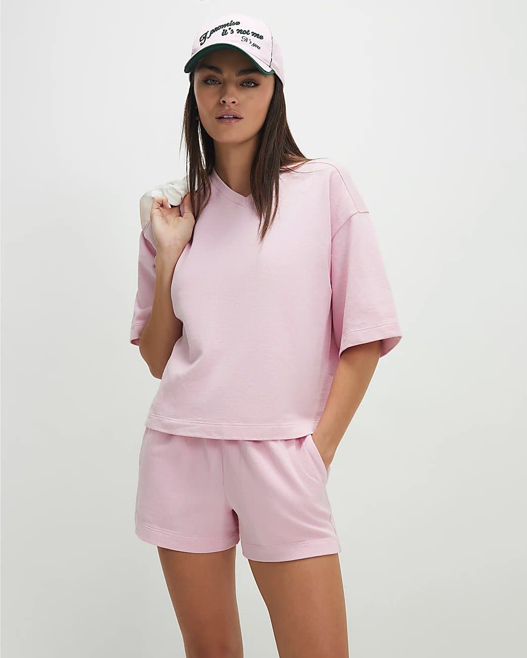River Island River Island Womens Pink Cotton Short Sleeve Loopback T-Shirt