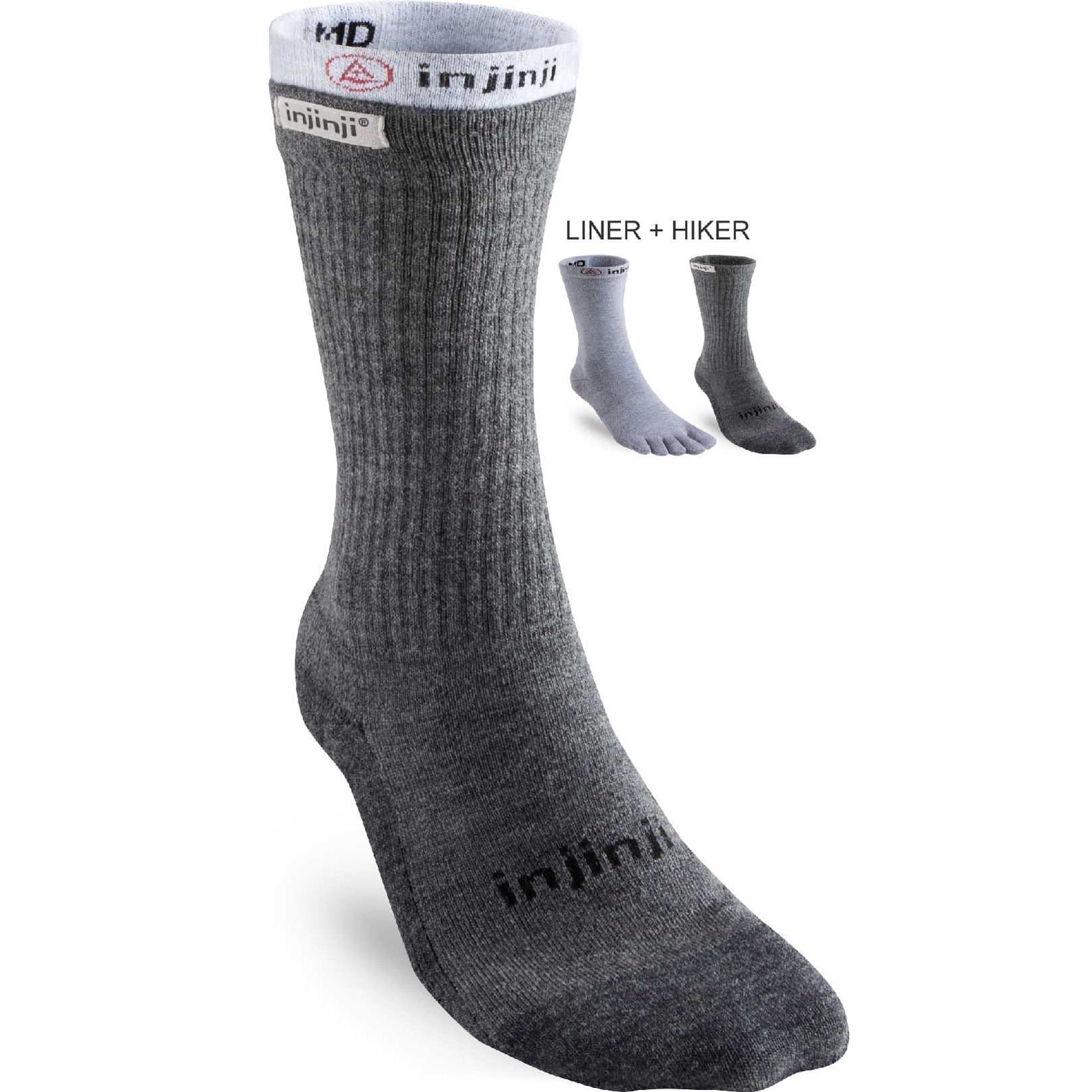 Injinji Injinji Men's Merino Wool Liner+Hiker Socks in Grey
