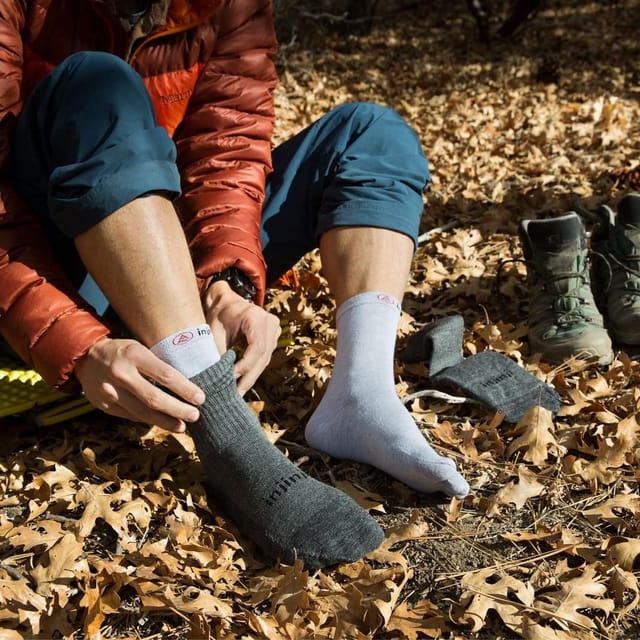 Injinji Injinji Men's Merino Wool Liner+Hiker Socks in Grey - 3