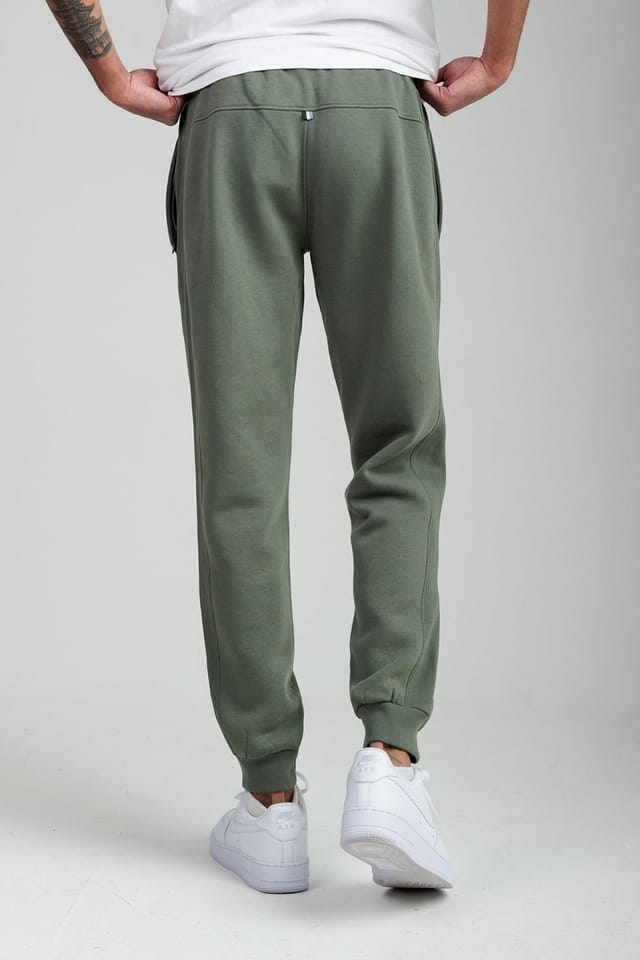 Santa Barbara Polo & Racquet Club Santa Barbara Polo & Racquet Club Men's Cotton Rich Joggers with Ribbed Side Panels & Drawstring Waist in Khaki - 2