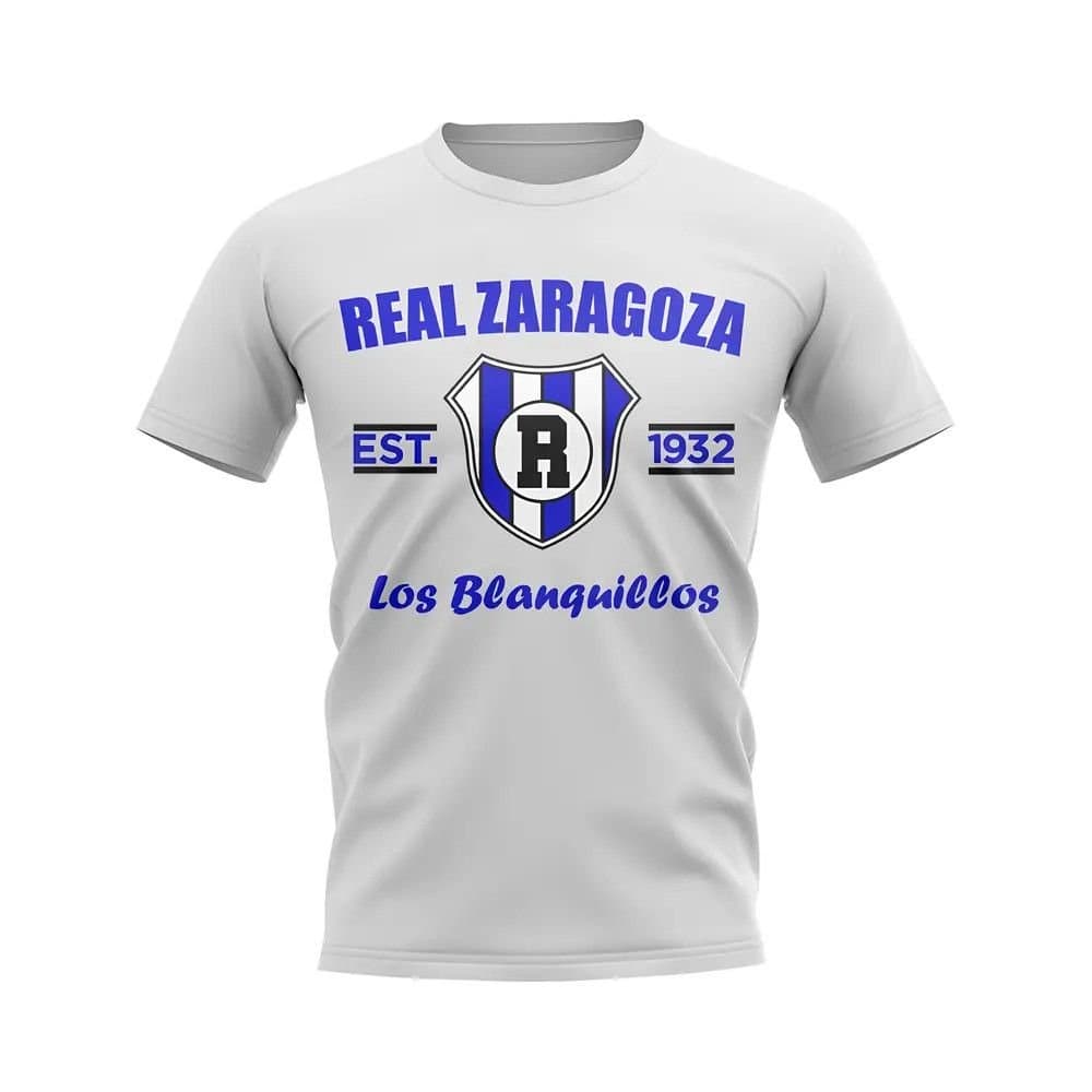 Real Zaragoza Real Zaragoza Men's Mens Established Football T-Shirt in White