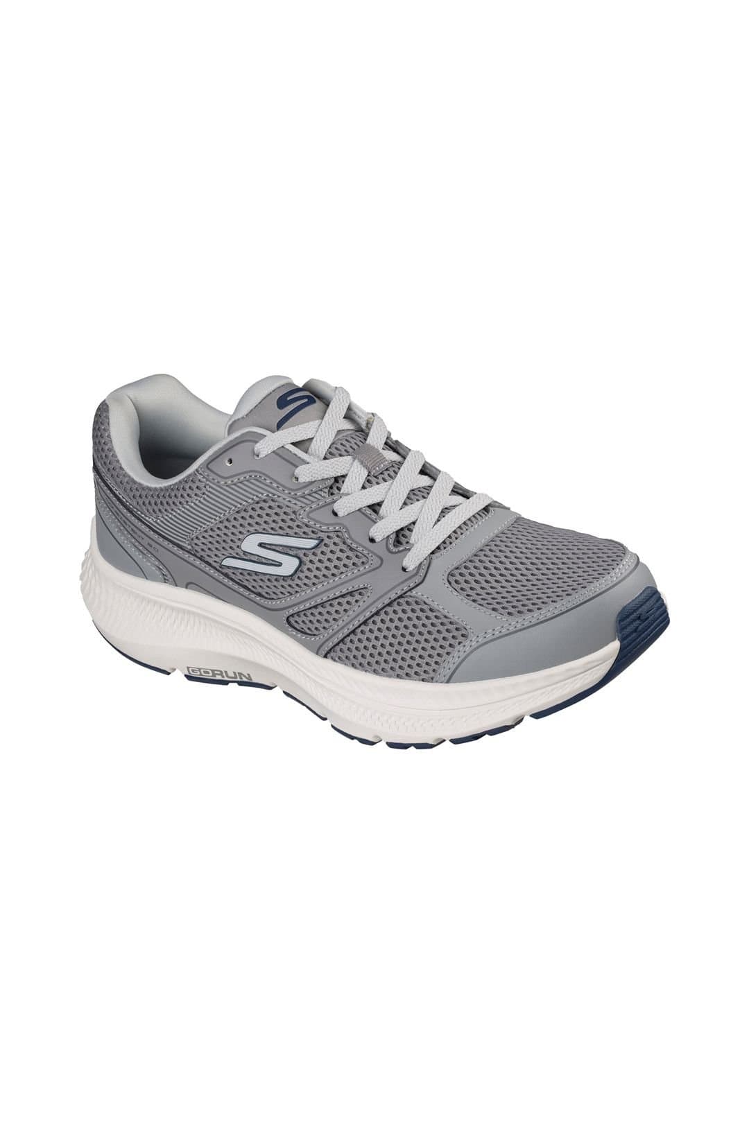Skechers Skechers Men's Grey Mesh Lace-Up Running Shoes
