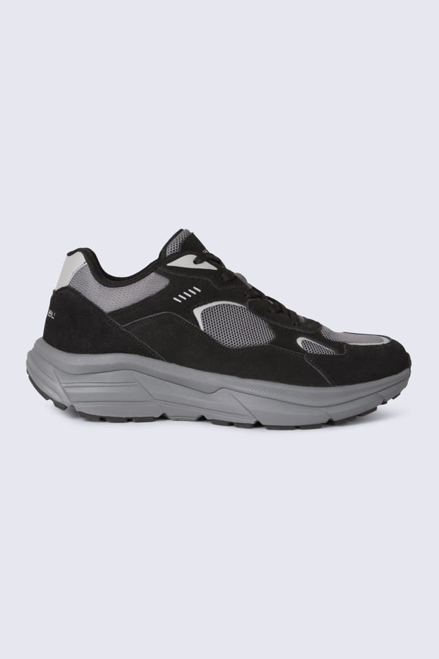 Animal Animal Men's 'Ezra' Comfortable Quick Wicking Every Day Lace Up Leather Trainers in Dark Grey - 2