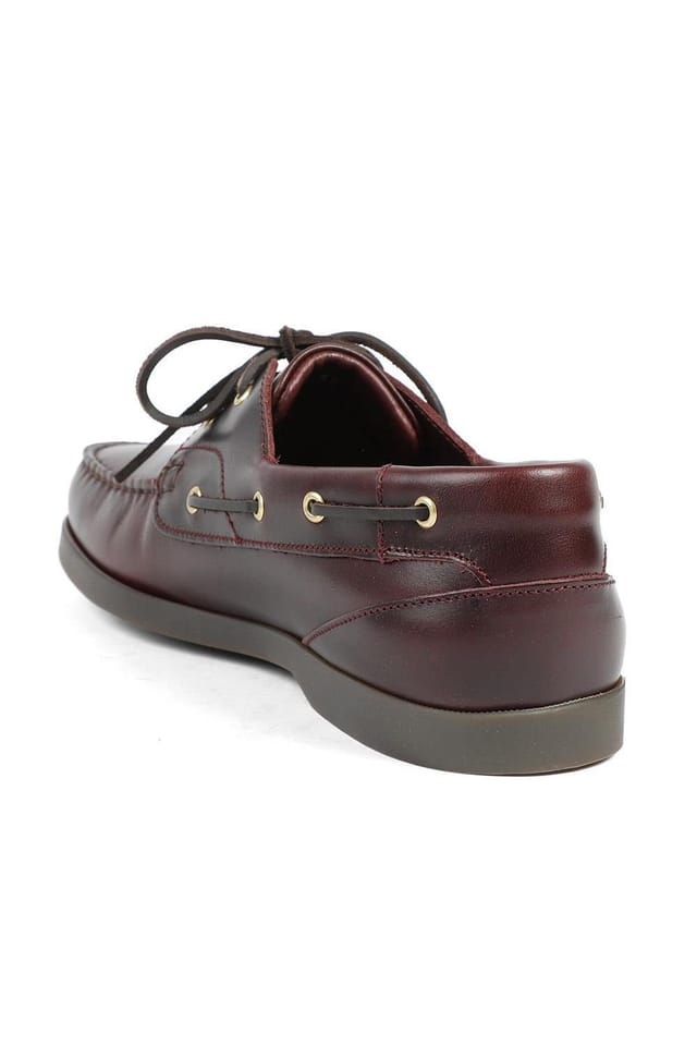 Jones Bootmaker Jones Bootmaker Men's Parsons Leather Boat Shoes in Burgundy - 3