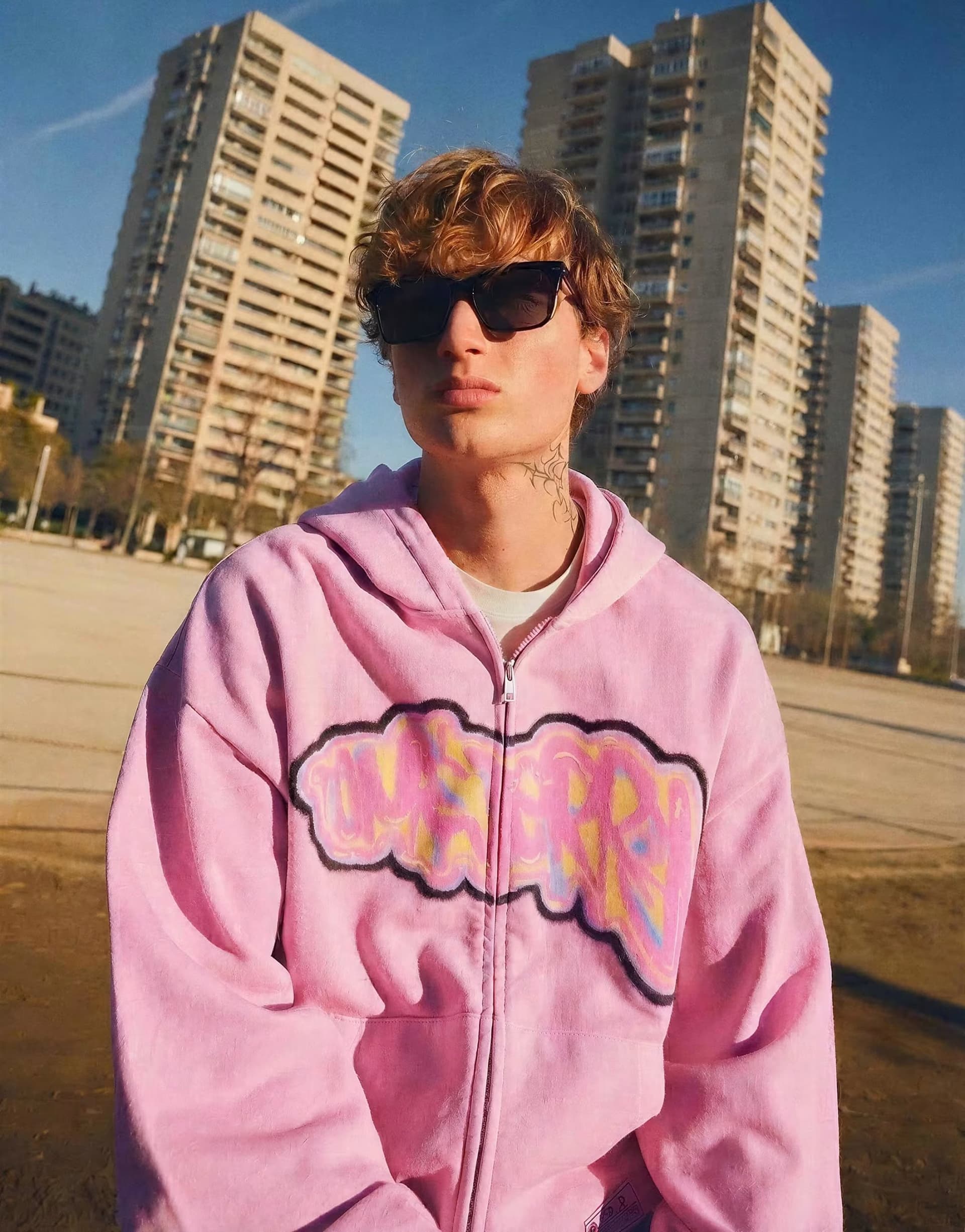 ASOS ASOS Tom & Jerry Zip-Up Sweatshirt in Pink