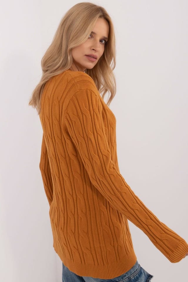 Love Lace Love Lace Women's Textured Viscose Nylon PBT Casual Sweater Style 199530 in Yellow - 2