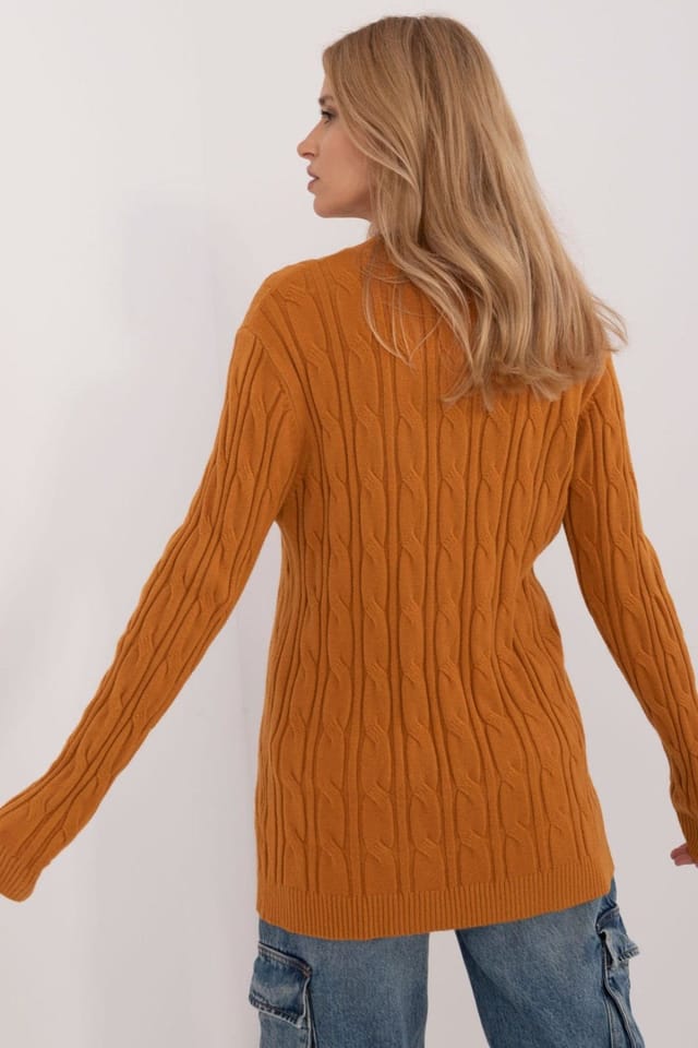 Love Lace Love Lace Women's Textured Viscose Nylon PBT Casual Sweater Style 199530 in Yellow - 3