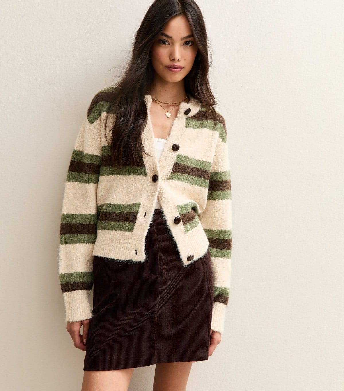 New Look Brown Corduroy Mini Skirt