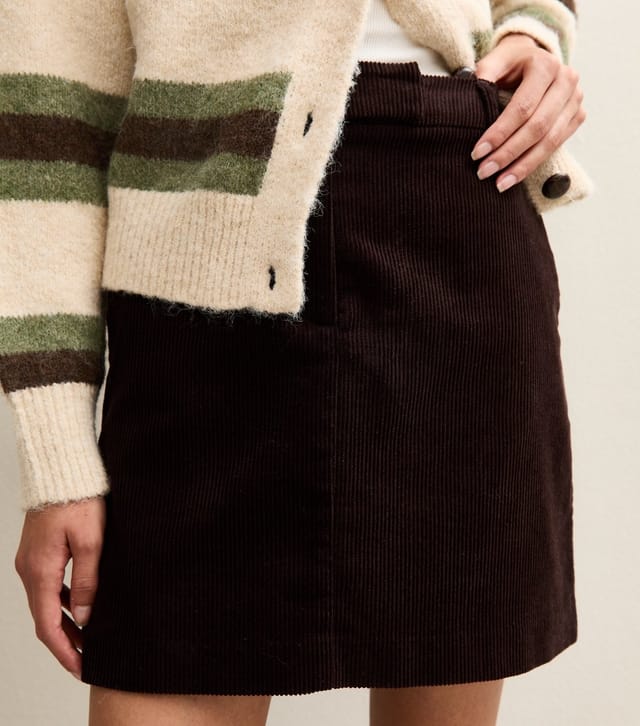 New Look Women's Dark Brown Corduroy Mini Skirt New Look - 2