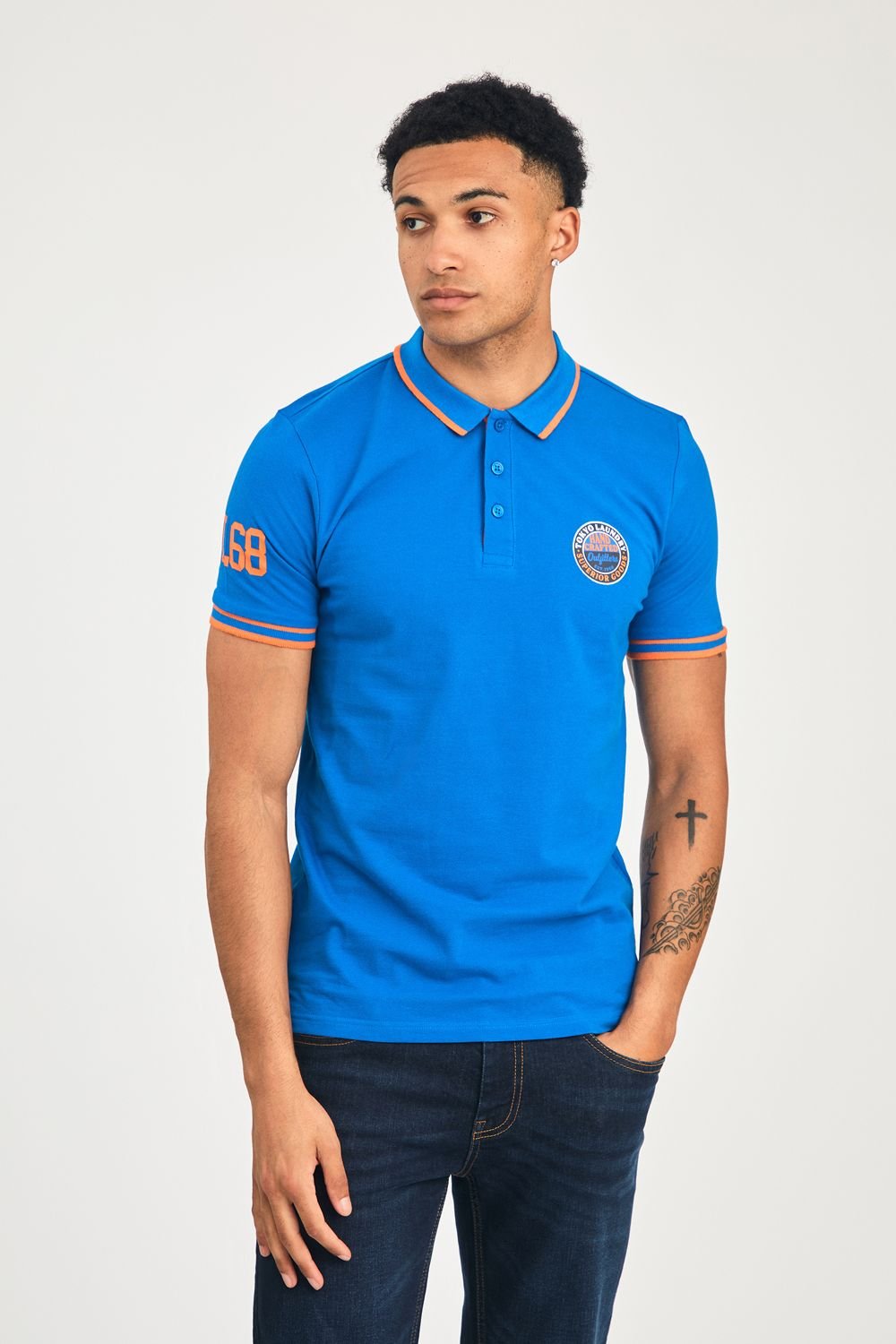 Tokyo Laundry Tokyo Laundry Men's 2 Pack Cotton Short Sleeve Button-Up Polo Shirt in Blue - 4