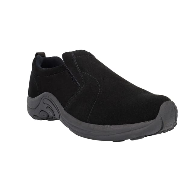 PDQ PDQ Men's Real Suede Ryno Slip-On Casual Trainers in Black - 3