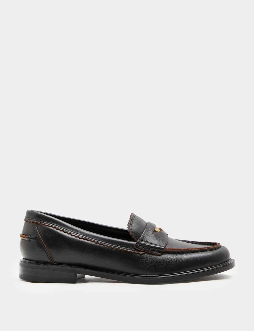 Marks & Spencer M&S Leather Penny Loafers Black