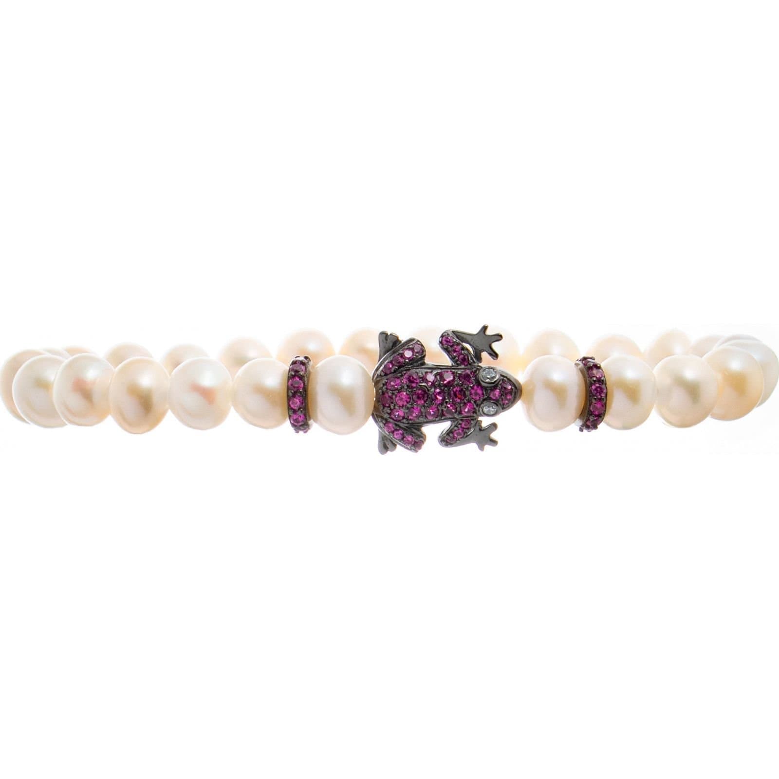 Lancaster Lancaster Pink Pearl Frog Bracelet for Women