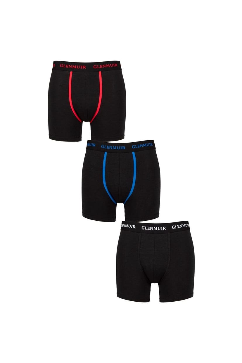 Glenmuir Glenmuir Men's Mens 3 Pack Cotton & Bamboo Blend Long Leg Trunks - 1