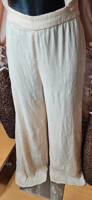 House of CB House of CB cream sparkly open front jumpsuit small