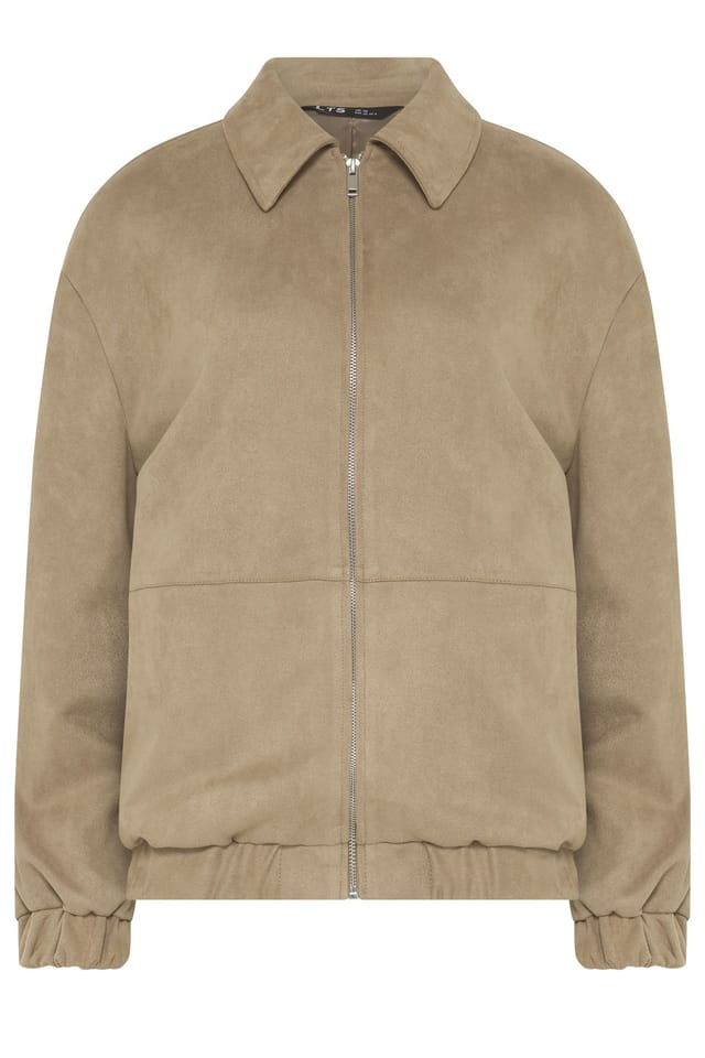 Long Tall Sally Long Tall Sally Women's Tall Faux Suede Collared Jacket in Natural - 3