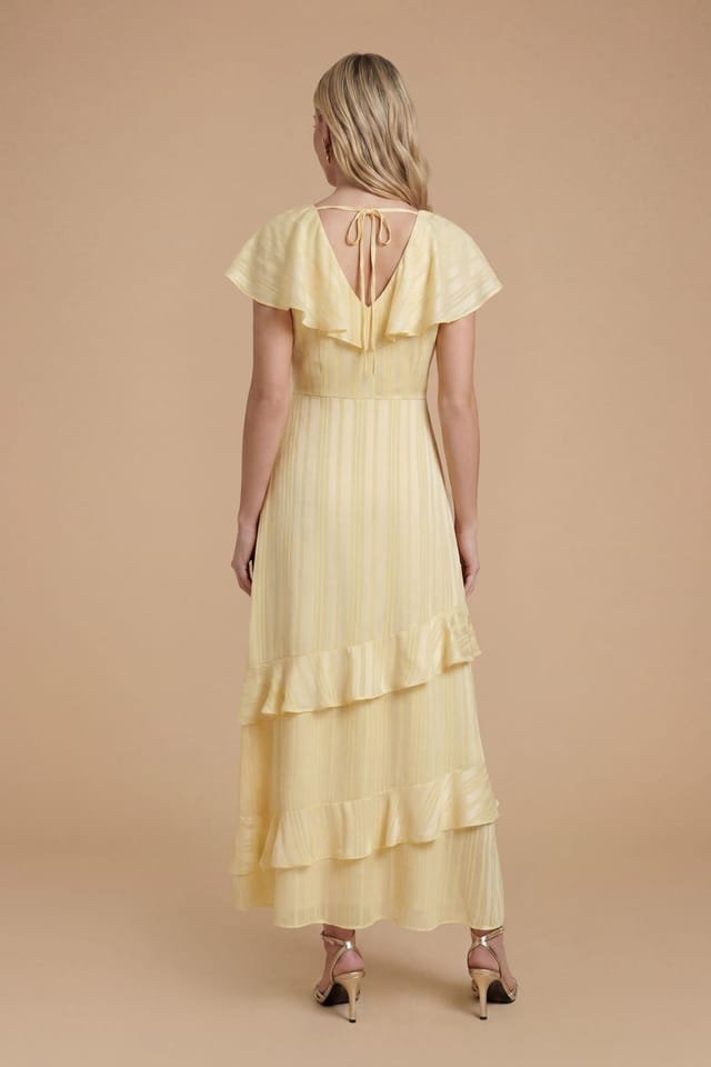 Dorothy Perkins Dorothy Perkins Women's DP Luxe Cape Ruffle Midi Dress in Yellow - 3