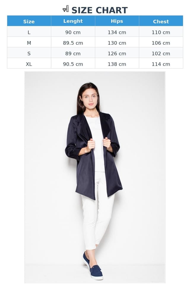 Love Lace Love Lace Women's Classic Unbuttoned Coat with Side Pockets in Blue - 3