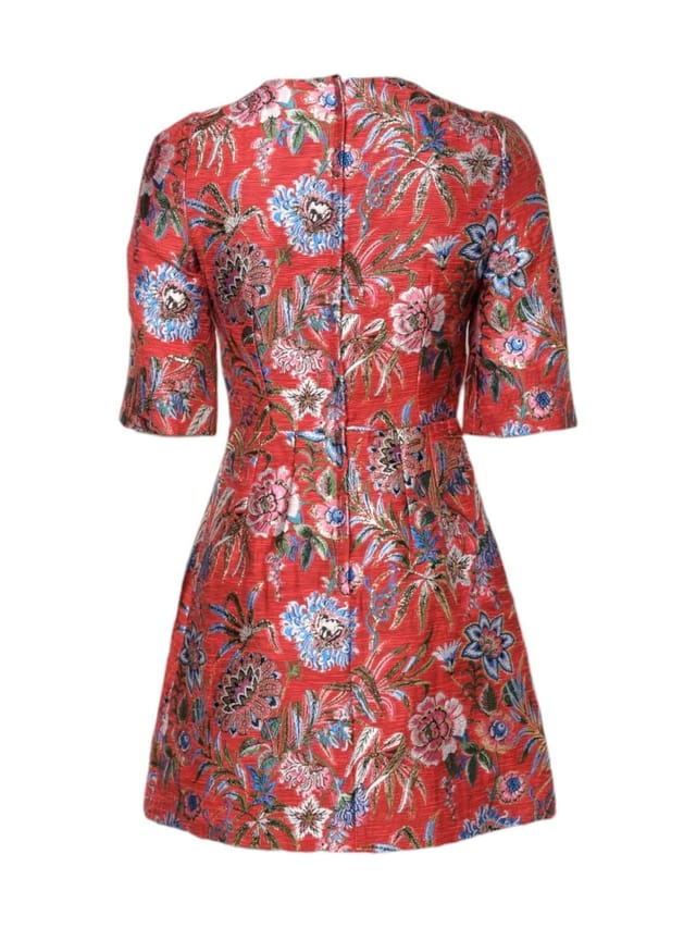 Dolce & Gabbana Dolce & Gabbana Women's Red Floral Jacquard A-line Mini Dress - 2