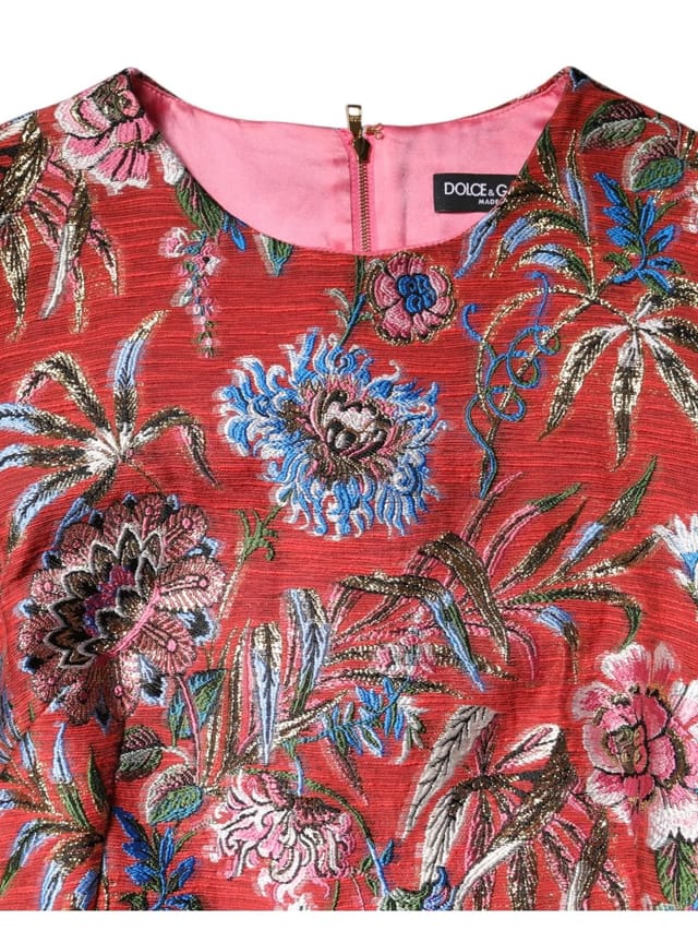 Dolce & Gabbana Dolce & Gabbana Women's Red Floral Jacquard A-line Mini Dress - 3