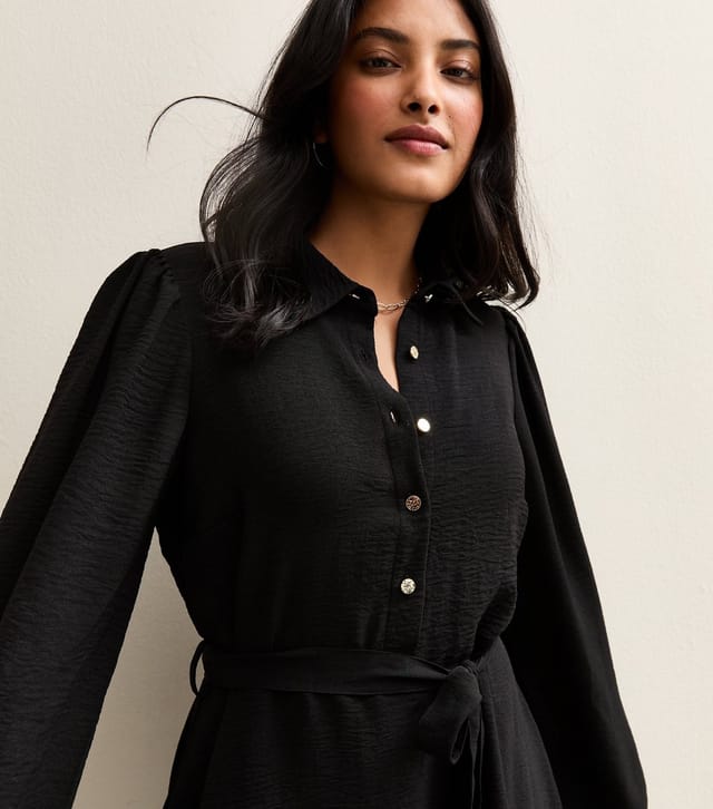 New Look Women's Black Belted Long Sleeve Mini Dress New Look - 3