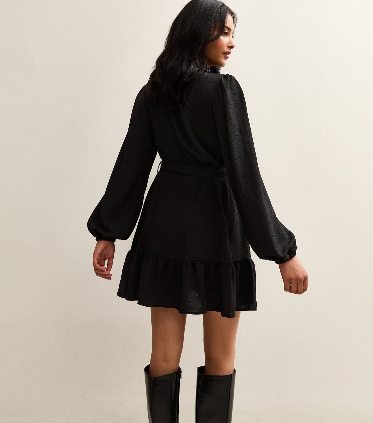 New Look Women's Black Belted Long Sleeve Mini Dress New Look - 4