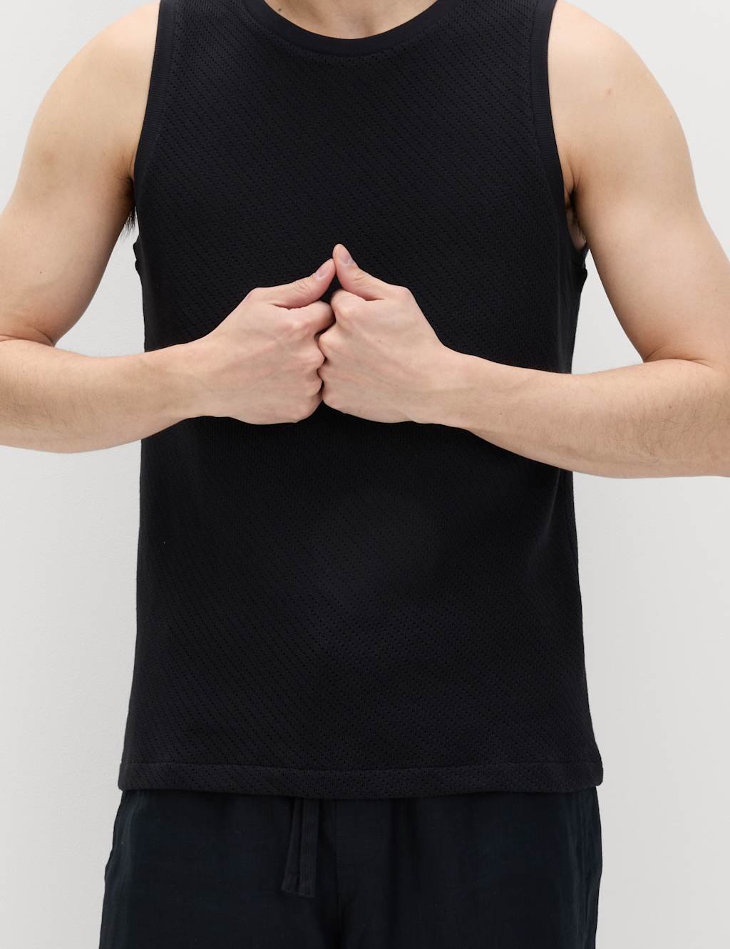 Marks & Spencer M&S Cotton Rich Knitted Vest Black - 2