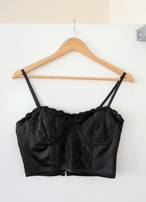 ASOS ASOS black lace corset crop top