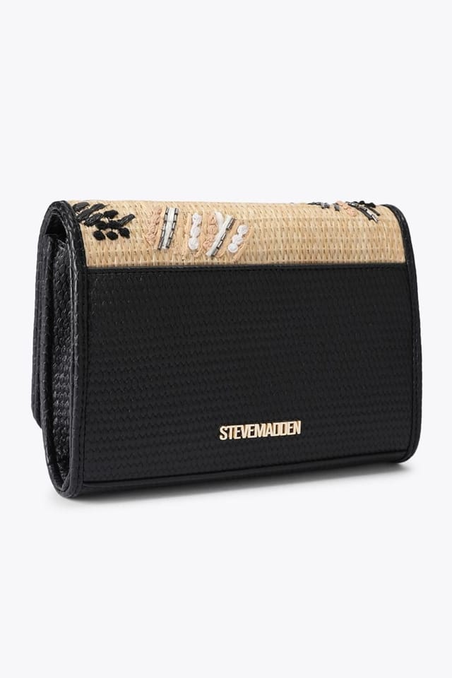 Steve Madden STEVE MADDEN Women's 'Ramon Bag Black Raffia' - 3