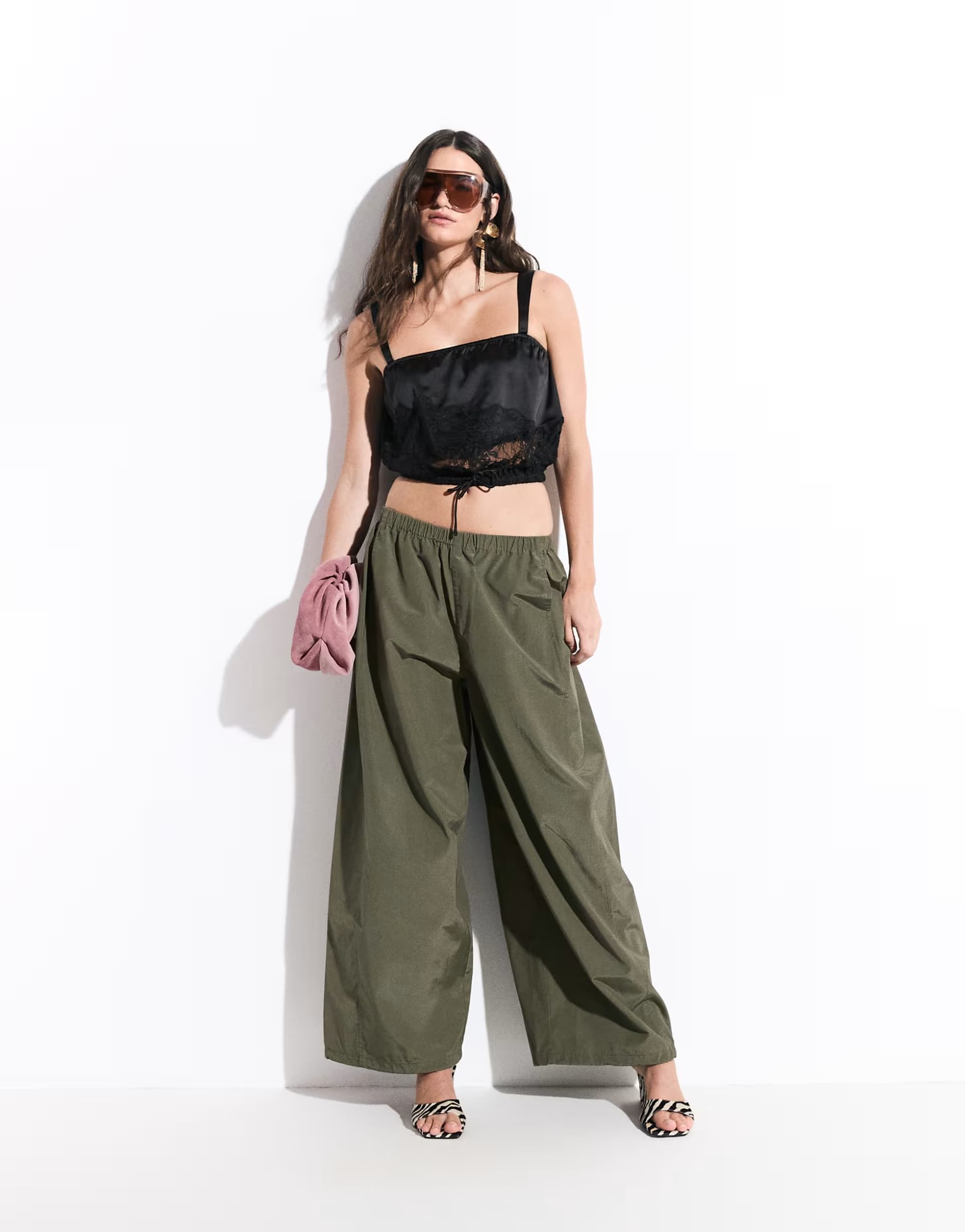ASOS ASOS DESIGN pull on balloon trouser in khaki