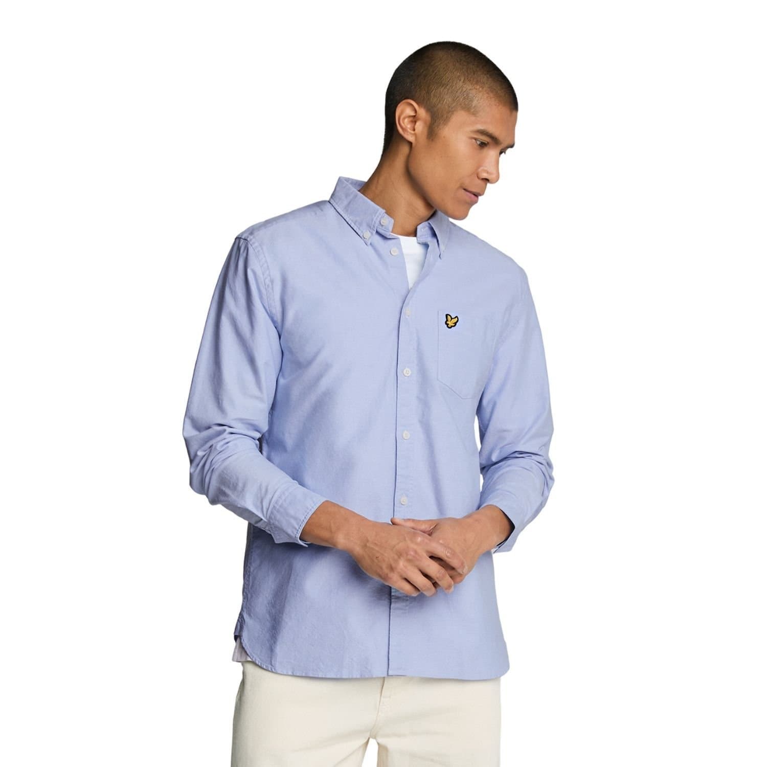Lyle & Scott Lyle & Scott Men's Plain Oxford Shirt in Light Blue