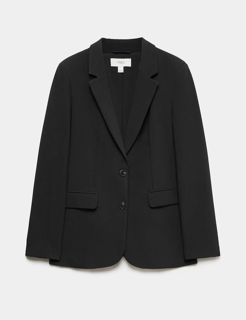 Marks & Spencer M&S Woven Straight Single Breasted Blazer Black - 1