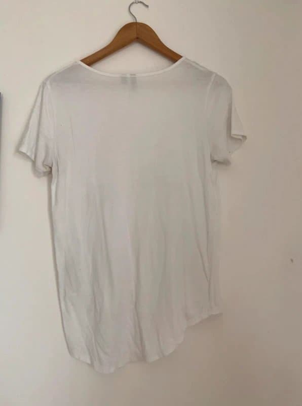 ASOS ASOS White Scoop Neck T-Shirt Longer Back Size 10