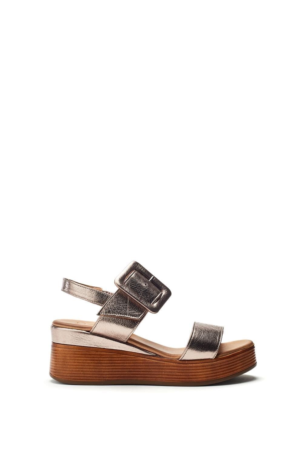 Moda in Pelle Moda In Pelle Women's 'Mazus' Leather Wedges in Metallic Silver
