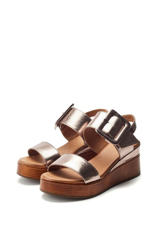 Moda in Pelle Moda In Pelle Women's 'Mazus' Leather Wedges in Metallic Silver - 2