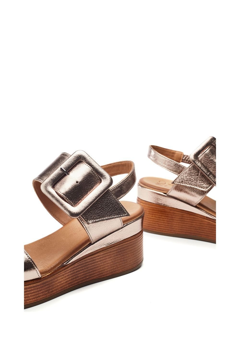 Moda in Pelle Moda In Pelle Women's 'Mazus' Leather Wedges in Metallic Silver - 4